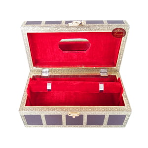 Antique Look, Artificial Leather Finish, Wooden Handmade Premium 1-Roll Brown Bangle Box